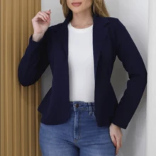 Sophisticated Modern Blazer Any Occasion - Màu xanh hải quân - Xem 1