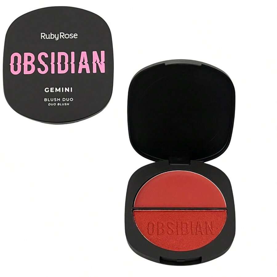 Compact Creamy Illuminating Blush Duo High Pigmentation Obsidian Ruby Rose - 奧格01 - 查看 1