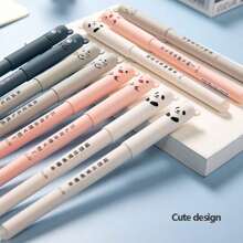 60支/套 0.35mm 可擦凝胶笔套装，包含4支笔、50支笔芯和6块橡皮擦，黑色/蓝色/红色可选，考试专用，可爱动物图案，适合学习、学校和办公用品，返校必备 - 套裝 - 查看 5