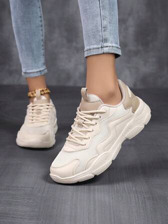 Women Casual Sports Shoes, Breathable Mesh Sneakers, Versatile Fashion Athletic Shoes, Non-Slip Durable Leather Patchwork Running Shoes, Lightweight Stylish Casual Shoes For Students, Outdoor, Party, Personalized Ladies Shoes, Comfortable Walking Shoes, Lolita Style, All Season Lightweight Running Shoes, Spring/Autumn/Winter Plush Warm Snow Boots, Waterproof Leather Snow Boots For Winter Outdoor