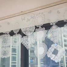 6 件/包复古蕾丝装饰贴纸、创意美学剪贴簿贴纸、DIY 装饰、工艺材料、节日礼物、个性化剪贴簿学校用品（8 种随机款式） - 白色 - 查看 3