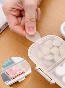 1pc 8-Compartment Pill Case, Portable Sealed Medicine Box, Mini Portable Pills Organizer Case, Waterproof And Moisture-Proof Travel Medicine Storage Box Small Pill Box With Separate Layers, Pocket Pill Box, Dispenser For Purse Vitamin Fish Oil Compartments Container Medicine Box, Medicine Organizer, Suitable For Outdoor Camping, Hiking, Fishing, Moisture-Proof, Mountaineering, And Travel