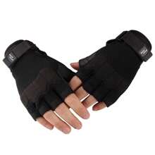 1pair Men Camo Hook-And-Loop Fastener Fashionable Fingerless Gloves For Daily Decoration - Outdoor Half Finger HUMRAD - View 10