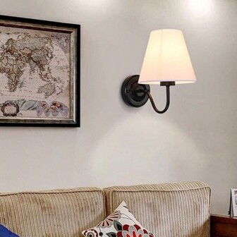 E27/220V 室内卧室床头壁灯，美式创意酒店风格 LED 床头灯（不含灯泡）适用于走廊/过道