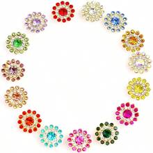 Gói 50 hạt pha lê sáng bóng hình tròn hình hoa 14mm có đế màu vàng tự làm, đính keo lấp lánh, dùng để trang trí quần áo, túi xách, giày dép, đồ thủ công mỹ nghệ, viền trang trí tự làm. - nhiều màu - Xem 6