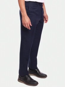 Original Plaid Microfiber Dress Pants For Men - 藏蓝色 - 查看 2