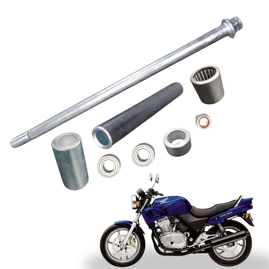 CB500 ELASTIC FRAME AXLE COMPLETE WITH NEEDLE BEARING AND BUSHINGS - Bạc - Xem 1