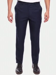 Original Plaid Microfiber Dress Pants For Men - 藏蓝色 - 查看 1