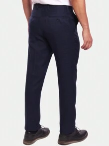 Original Plaid Microfiber Dress Pants For Men - 藏蓝色 - 查看 5