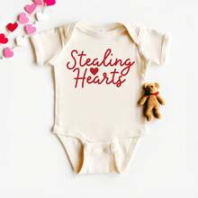 Stealing Hearts Cursive | Baby Graphic Short Sleeve Bodysuit