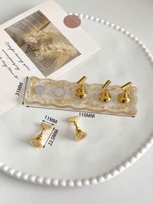Acrylic Rhinestone Gold Foil Nail Art Palette, Brush Holder, Nail Practice Tip, Resin Crystal Beads And Laser Flower Decor DIY Kit - For Home Salon, Bridal, Valentine, Mother, Sister, Girlfriend