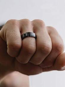 简约不锈钢男女通用舒适结婚戒指，适合男士，是送给爸爸、儿子、情人节、派对和日常佩戴的绝佳礼物 - 銀色 - 查看 8