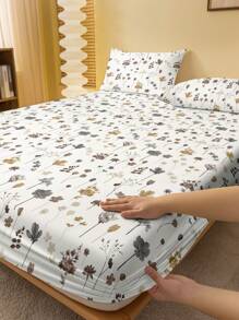 1 Peça Capa de Colchão Estampada com Flores e Galhos, Capa de Cama Estampada para Quarto (Fronha Não Incluída)