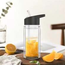 1 bộ cốc nhựa 10oz hai lớp có vòi có thể thu vào, chống vỡ, có nhãn dán & kim tuyến DIY tùy chỉnh, lý tưởng cho sử dụng ngoài trời, du lịch và gia đình - Nhiều màu - Xem 9