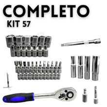 Socket Set Kit 57 Pieces 1/4 Ratchet Tools And Reversible Case Steel CRV - 銀色 - 查看 3