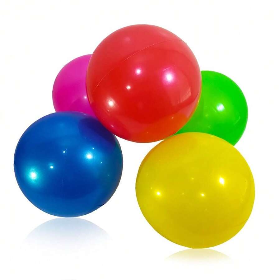Plastic Balls, Pack Of 48 Plastic Balls 22 Cm, Plain In Assorted Colors - Multicolor - View 1
