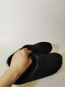 New Fluffy Slip-On Slippers, Autumn Winter Thick Bottom Casual Indoor&Outdoor Home Wear