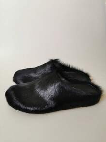 New Fluffy Slip-On Slippers, Autumn Winter Thick Bottom Casual Indoor&Outdoor Home Wear