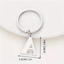 1 peça de chaveiro de aço inoxidável com letras A-Z para homens, chaveiro com 26 letras para chave de carro, presente de Halloween, lembrança, acessórios para carro, bolsa, pingente, escola, fofo, gótico, Y2K