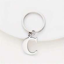 1 peça de chaveiro de aço inoxidável com letras A-Z para homens, chaveiro com 26 letras para chave de carro, presente de Halloween, lembrança, acessórios para carro, bolsa, pingente, escola, fofo, gótico, Y2K