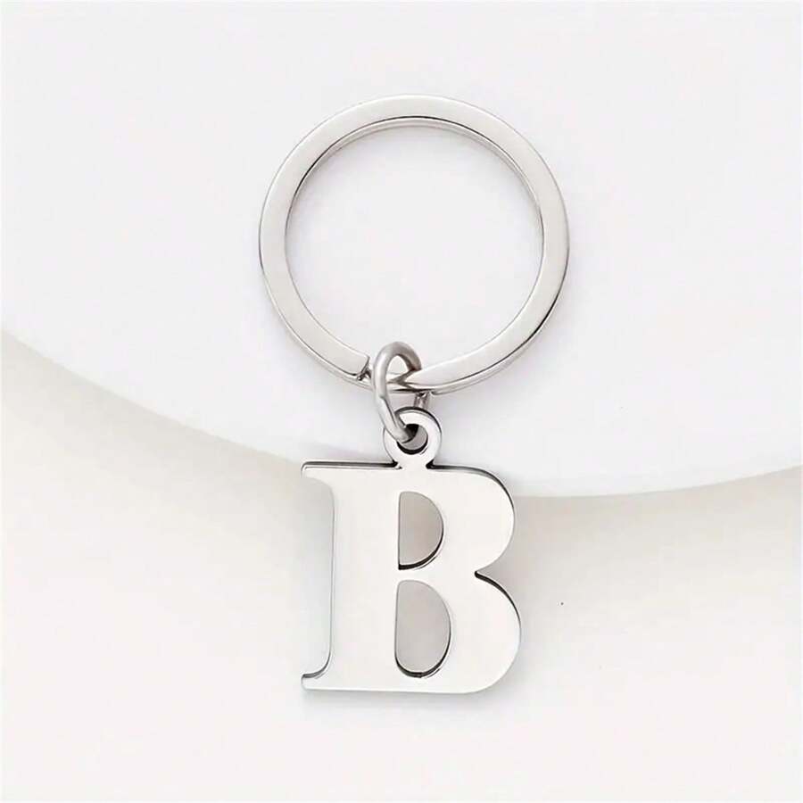 1 peça de chaveiro de aço inoxidável com letras A-Z para homens, chaveiro com 26 letras para chave de carro, presente de Halloween, lembrança, acessórios para carro, bolsa, pingente, escola, fofo, gótico, Y2K