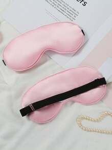 1入組眼罩貼睡眠眼罩盲目旅行放鬆休息女性桑蠶絲眼罩 - 粉色 - 查看 12