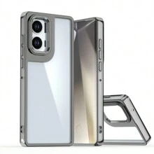 Iphone 16 Metal Camera Frame & Button Shiny Hard Shell With Soft Edge Anti-Drop Protective Phone Case, Compatible With IPhone Xs Max, 11, 12, 13, 14, 15 Pro Max, Samsung S20, S21 FE, S22, S23, S24 Ultra, Redmi Note 12, 13C, A Pro, OPPO A57, A78, A98, A2, A38, A58