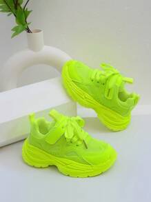 1 Pair Soft Sole Non-Slip Fashionable Hook And Loop Casual Sports Shoes For Spring And Autumn - Green - View 2