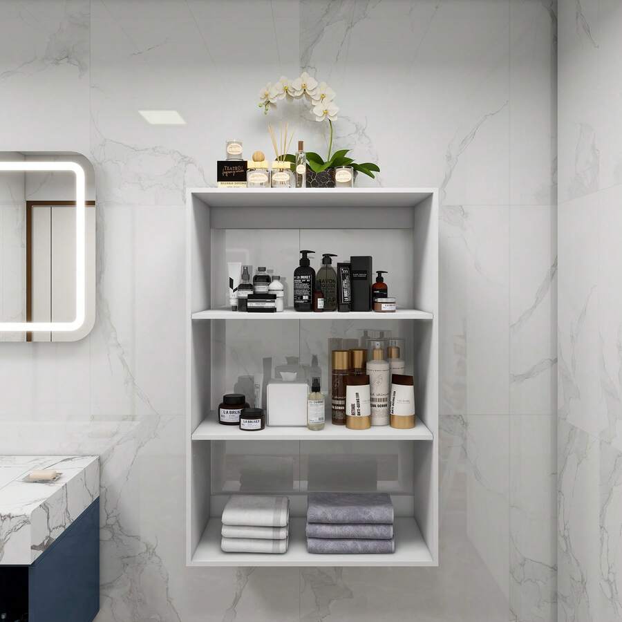 Bathroom Colset Shelves Wood Modular Closet System Wall Mounted Shelves Walk In Clothes Storage Cabinet Shelving Built In Closet Organizer For Bedroom White 31.49''W X 16.04''D X 47.24''H - trắng - Xem 1