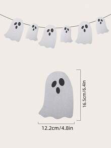 1 cái Biểu ngữ ma Halloween Trang trí - Biểu ngữ vòng hoa ma lấp lánh màu trắng cho ngôi nhà ma ám Cửa ra vào tường Trong nhà Ngoài trời Trang trí lò sưởi Nhà Đồ dùng tiệc, Giáng sinh - Nhiều màu - Xem 5