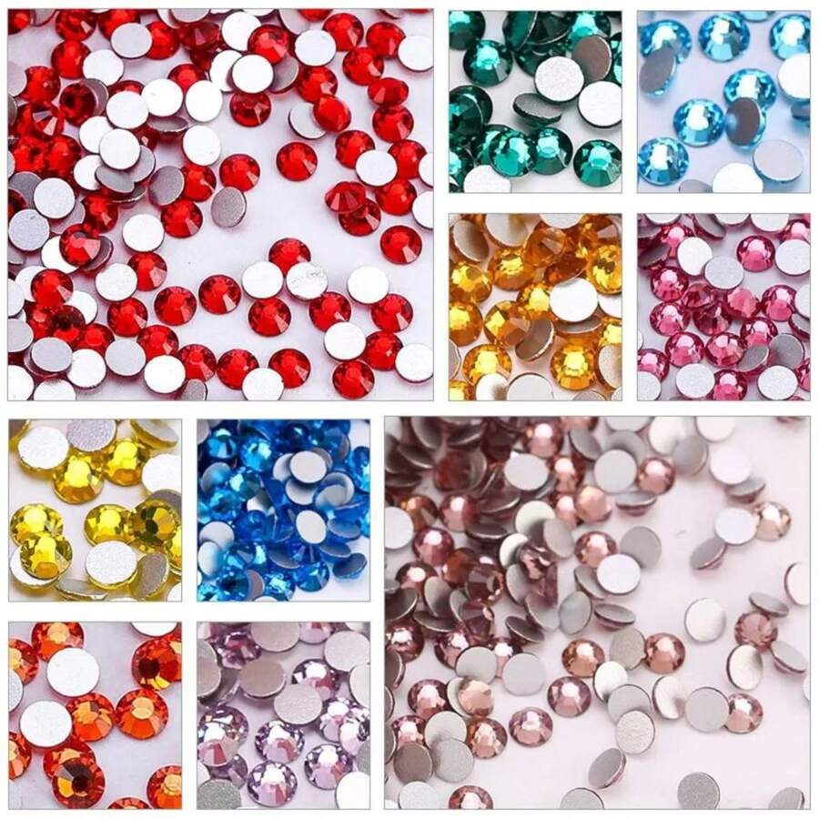 Iron-On Clothing Applique Hot Fix Rhinestone Crystal Stones Point Of Light - 薄荷綠 - 查看 1