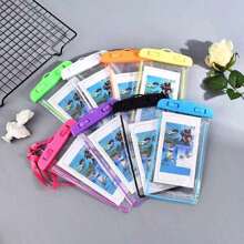 1/4pcs White Outdoor Sports Swimming Floating PVC Luminous Mobile Phone Waterproof Bag Underwater Photo Clear Mobile Phone Waterproof Protective Cover - White - View 9