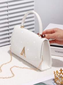 Women's Evening Clutch Bag - Shiny Fashion Handbag, Large Capacity Tote Bag, V-Shaped Metal Decoration, Luxury Faux Leather, Suitable For Wedding, Party, Gathering, Evening, Birthday Gift, Valentine's Day Gift, Perfect For Party Wedding Prom Dinner/Banquet, Matching With Holiday Party Dress Evening Dress & Sequin Dress, Perfectly Matching With New Years Outfit, Excellently Matching With Party Dresses For Women, Perfectly Matching With Prom Accessories