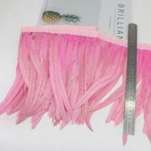 1 yard Ruban à franges de plumes de queue de coq simulées colorées de 25-30 cm, plumes teintes pour robe de mariée, jupe, artisanat, accessoire DIY, artisanat pour vêtements