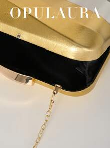 Túi cầm tay dự tiệc OpulAura thiết kế độc đáo dành cho nữ, Ví dự tiệc sang trọng lấp lánh vàng, Ví cầm tay dự tiệc bằng da cao cấp thích hợp cho vũ hội, tiệc tùng, tiệc chiêu đãi, tiệc sinh nhật, đám cưới, quà tặng sinh nhật, túi xách cô dâu - Vàng - Xem 6