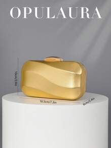 Túi cầm tay dự tiệc OpulAura thiết kế độc đáo dành cho nữ, Ví dự tiệc sang trọng lấp lánh vàng, Ví cầm tay dự tiệc bằng da cao cấp thích hợp cho vũ hội, tiệc tùng, tiệc chiêu đãi, tiệc sinh nhật, đám cưới, quà tặng sinh nhật, túi xách cô dâu - Vàng - Xem 4