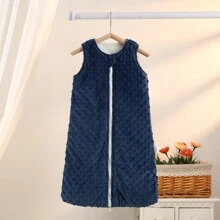 Newborn Baby Sleeping Bag, 0-6 Months, Quilted Velour Backless Vest Style Swaddle Wrap Blanket For , With Sleeveless And Anti-Kick Design