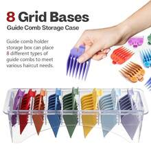1 pieza Organizador de peine para cortadora de pelo en negro, Soporte de almacenamiento con rejilla de 8/10 para peines guía de cortadora de pelo universal - Blanco - Ver 6