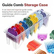 1 pieza Organizador de peine para cortadora de pelo en negro, Soporte de almacenamiento con rejilla de 8/10 para peines guía de cortadora de pelo universal - Blanco - Ver 5