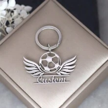 1 件定制不锈钢名字钥匙扣个性化动物熊猫吊坠钥匙扣男女铭牌钥匙圈珠宝礼物