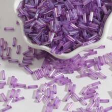 30 克（约 700 颗）玻璃喇叭珠 14 种颜色喇叭珠 2x7 毫米玻璃管珠透明管种子珠喇叭隔珠适用于耳环手链项链珠宝 DIY 工艺制作