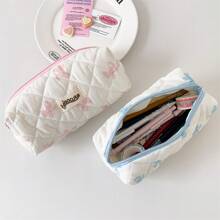 蝴蝶结铅笔盒，可爱卡哇伊收纳盒，大容量带拉链铅笔盒，适合青少年学生返校用品，铅笔袋，书包 - 彩色 - 查看 6