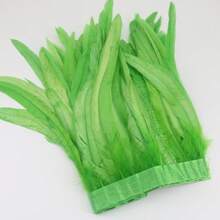 1 yard Ruban à franges de plumes de queue de coq simulées colorées de 25-30 cm, plumes teintes pour robe de mariée, jupe, artisanat, accessoire DIY, artisanat pour vêtements