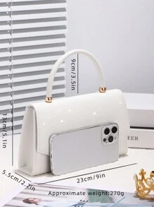 Women's Evening Clutch Bag - Shiny Fashion Handbag, Large Capacity Tote Bag, V-Shaped Metal Decoration, Luxury Faux Leather, Suitable For Wedding, Party, Gathering, Evening, Birthday Gift, Valentine's Day Gift, Perfect For Party Wedding Prom Dinner/Banquet, Matching With Holiday Party Dress Evening Dress & Sequin Dress, Perfectly Matching With New Years Outfit, Excellently Matching With Party Dresses For Women, Perfectly Matching With Prom Accessories