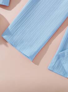 Left Mama 2pcs/Set Tween Girl Autumn New Collared Long Sleeve Shirt Top And Long Pants