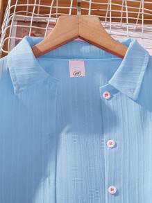 Left Mama 2pcs/Set Tween Girl Autumn New Collared Long Sleeve Shirt Top And Long Pants