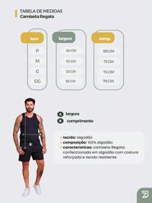 Men's Summer Tank Top - 黑色 - 查看 6