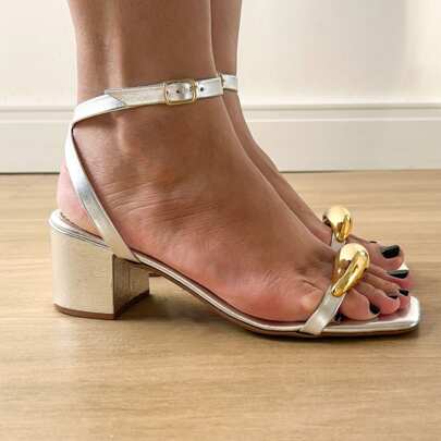 Sandália Feminina Salto Bloco