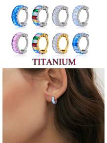 1 chiếc khuyên tai/khuyên mũi bằng pha lê Zirconia sang trọng, trang sức Unisex thiết kế rực rỡ, hoàn hảo cho trang phục thường ngày, tiệc tùng, lựa chọn quà tặng hấp dẫn - Nhiều màu - Xem 1