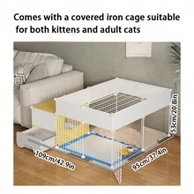 Closed Cat Breeding Box With Litter Box For Pregnant Cats, Warm Short Hair Tricolor Kittens Delivery Nesting House - Multicolor - View 8